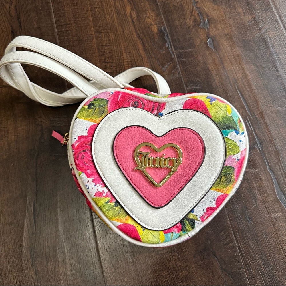 Juicy Couture Floral Pattern Heart Crossbody